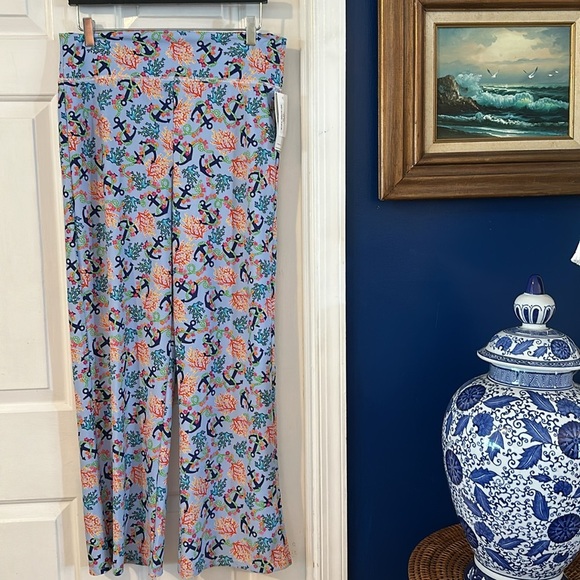 NWT Southwind Apparel Nylon & Spandex Tossed Anchor Wide Leg Palazzo Pants - Picture 6 of 9